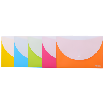 Deli D38977 A4 Button File Bag (Mix Colour) | Pacific eShop